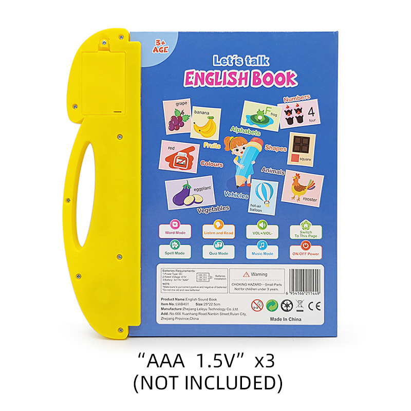 Smart Finger Touch Audio Toy – Learn English with 114 Words + 26 Letters + 15 Interactive Practices + 7 Themes + 4 Songs! Fun & Educational Learning for Kids!