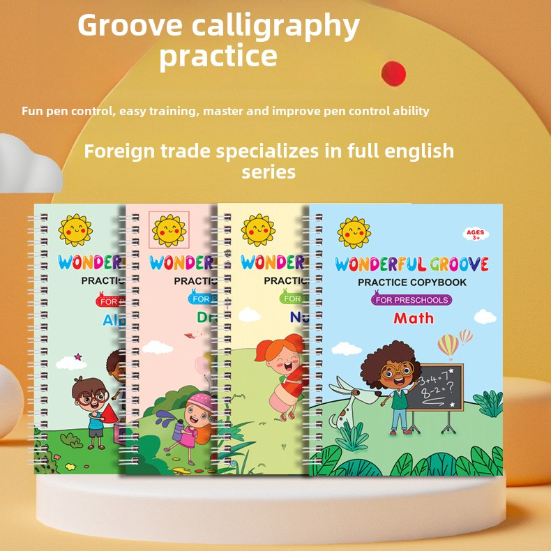 Groove English Calligraphy Practice Book – Fun and Easy Pen Control Training to Master Writing Skills, Perfect for Beginners and Kids