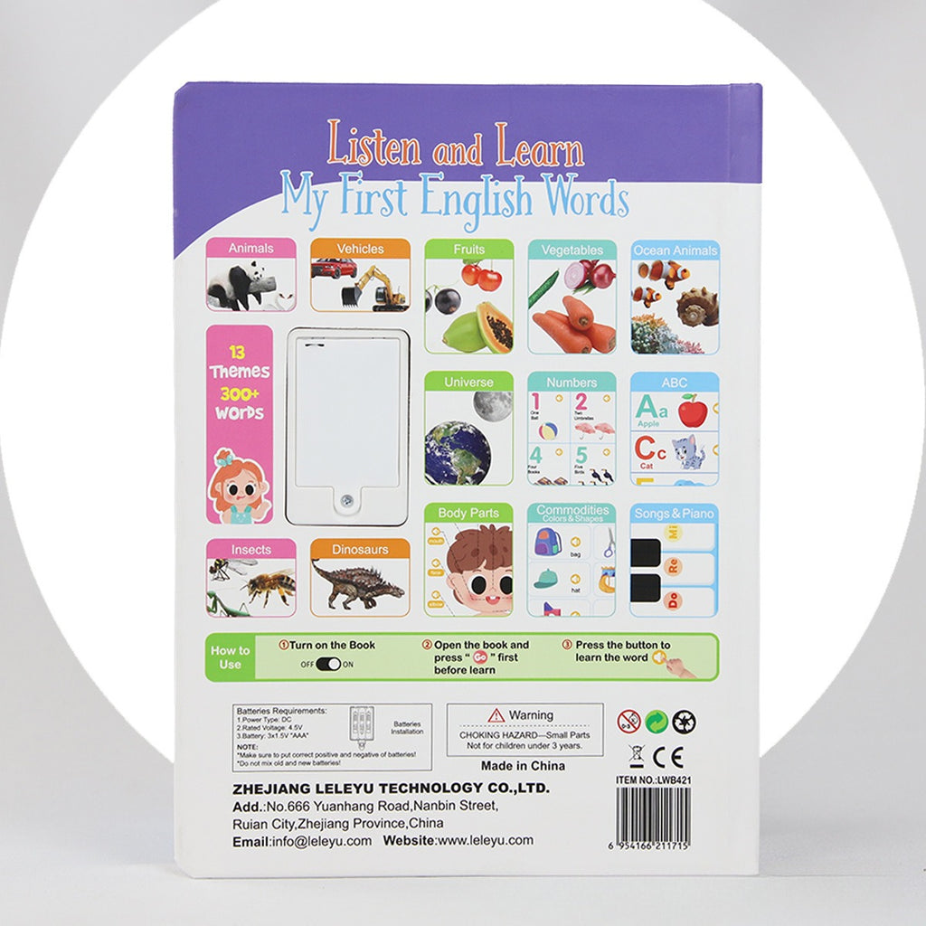 My First English Sound Book – Fun and Interactive Learning for Kids, Portable 19.8cm Design, Perfect for Early Education and Language Development