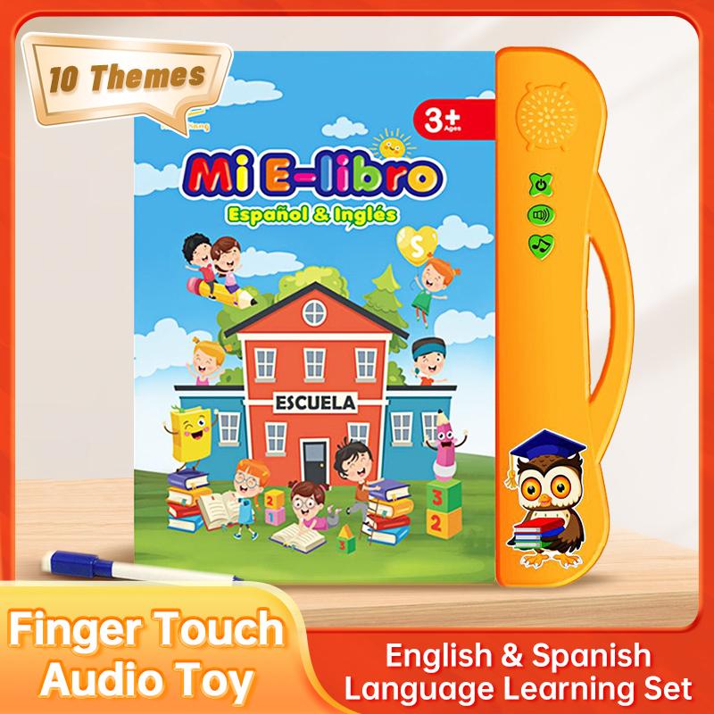 English & Spanish Bilingual Finger Touch Audio Toys for Kids with 155 Sight Words+ 68 Fun Quiz Questions! – Educational Language Learning Toy-Talking Toy