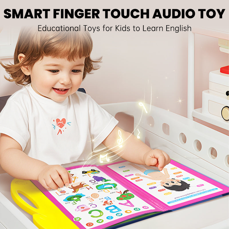 Smart Finger Touch Audio Toy – Learn English with 114 Words + 26 Letters + 15 Interactive Practices + 7 Themes + 4 Songs! Fun & Educational Learning for Kids!