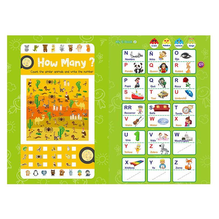 English & Spanish Bilingual Finger Touch Audio Toys for Kids with 155 Sight Words+ 68 Fun Quiz Questions! – Educational Language Learning Toy-Talking Toy