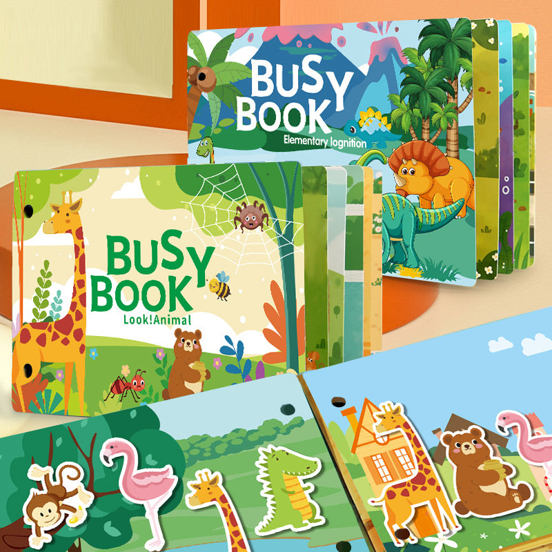 Busy Book Preschool Learning Activity for Toddlers 1-3 Years Old – Educational Toys – Travel-Friendly Toy – Montessori Dinosaur Alphabet Arts and Crafts – Kid Educational Material – Gift Set for Kids