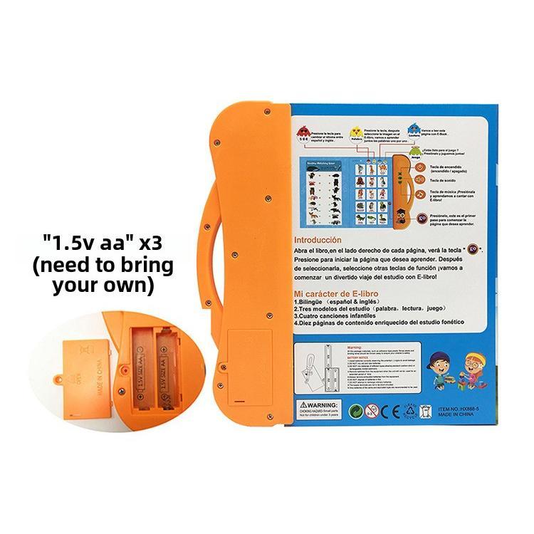 English & Spanish Bilingual Finger Touch Audio Toys for Kids with 155 Sight Words+ 68 Fun Quiz Questions! – Educational Language Learning Toy-Talking Toy