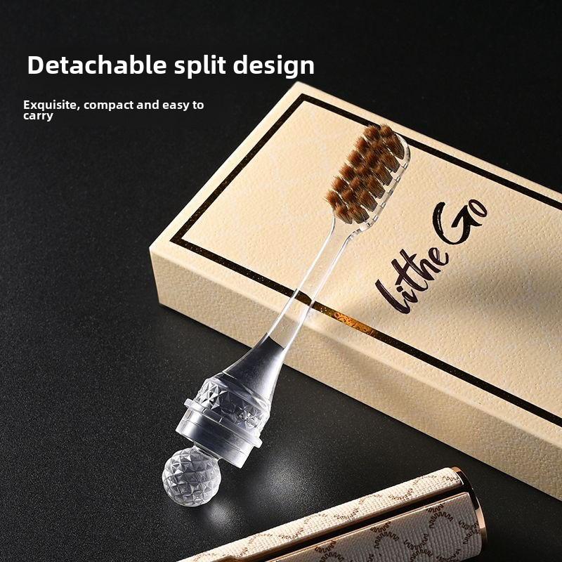 High-End Lipstick Style 2-in-1 Couple Folding Travel Toothbrush | Gift Box Set | Essential for Adult Home Use and Business Trips Oral Comfort